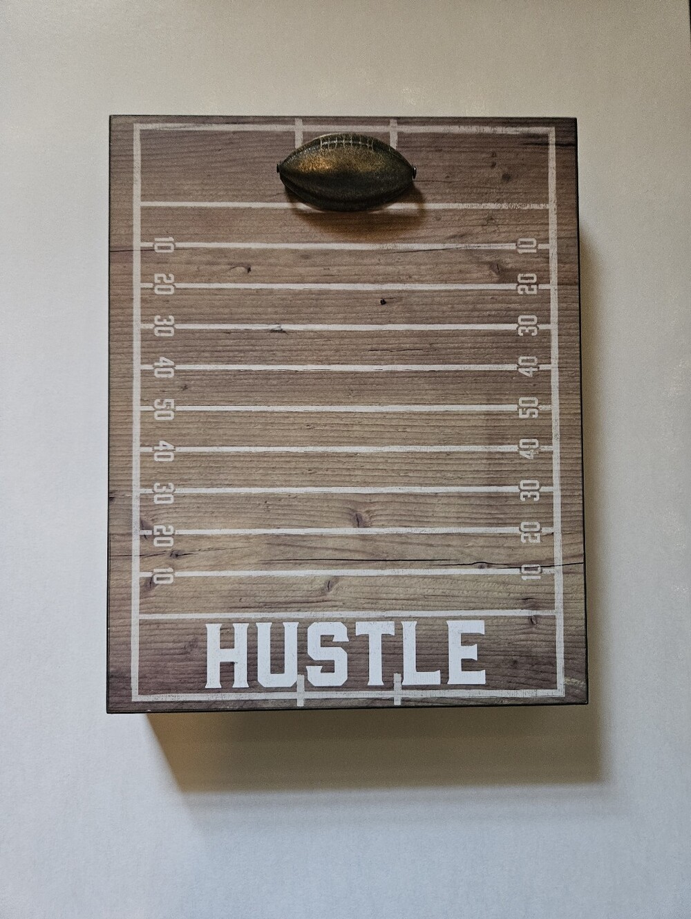Hustle Wooden Wall Decor Football